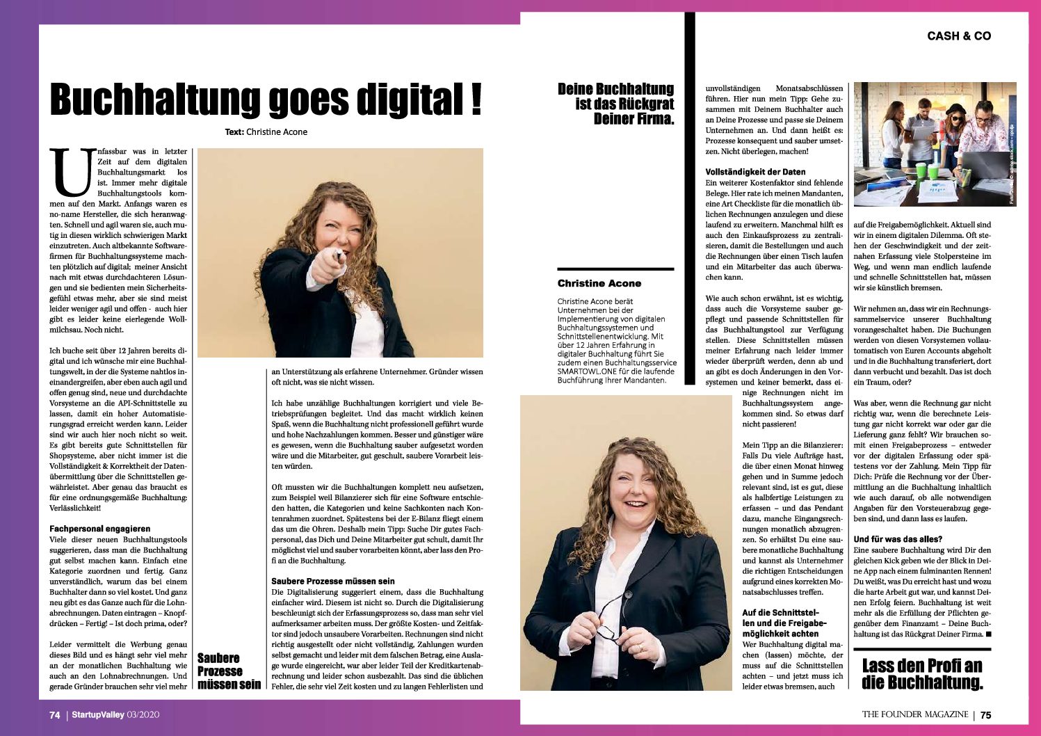 Exklusiver Artikel in der neuen Startup-Valley: Buchhaltung goes digital!